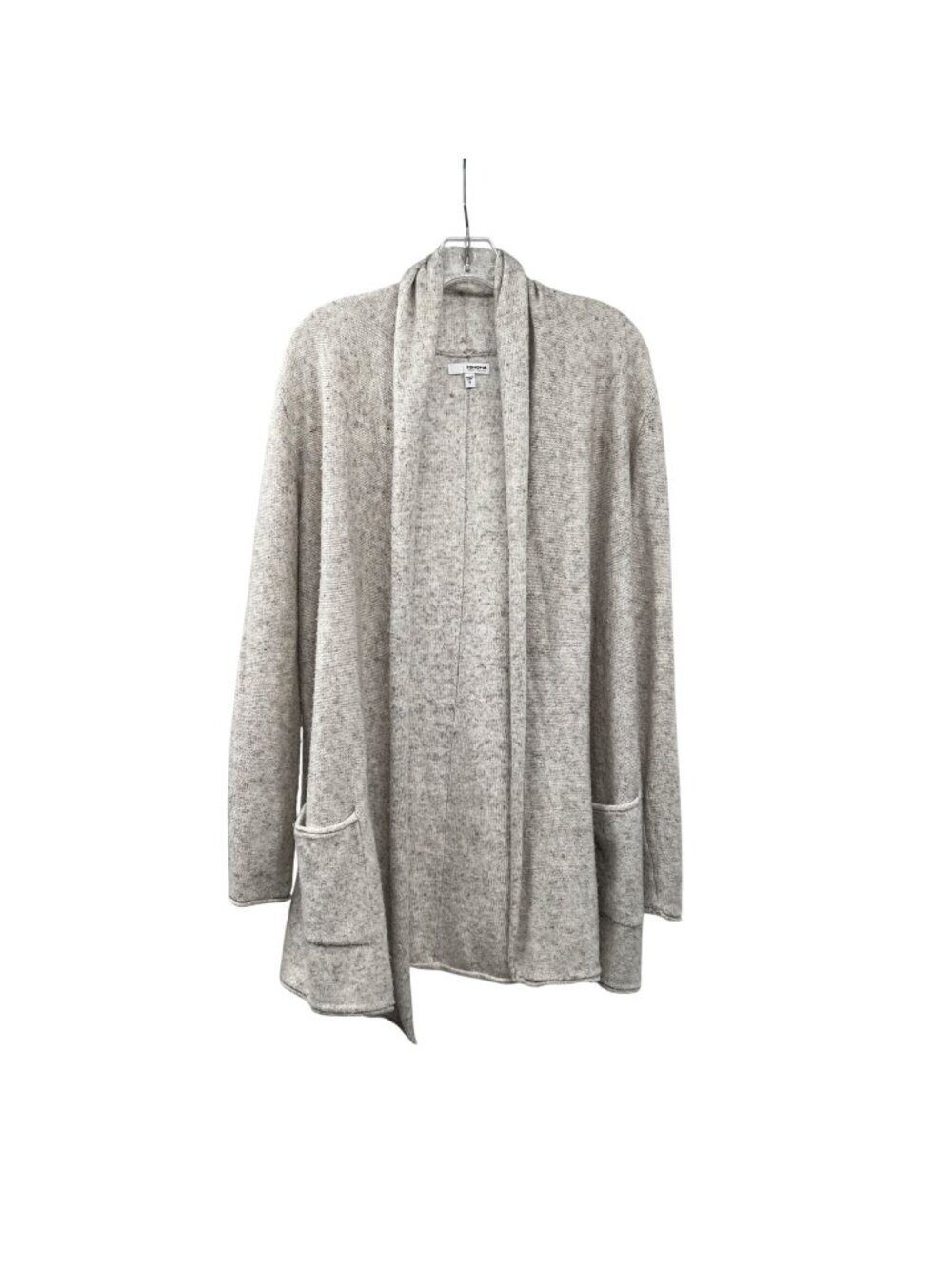 Sonoma Womens Lightweight Cardigan Open Front Cream/Multi Pockets Size Small
